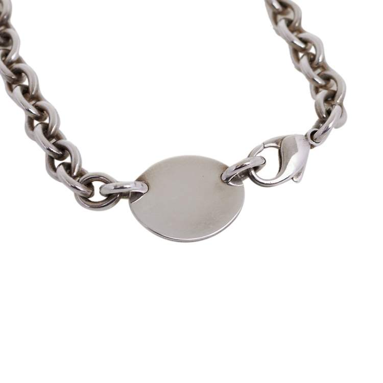 Pre Owned Tiffany & Co. Return to Tiffany Oval Tag Choker Necklace