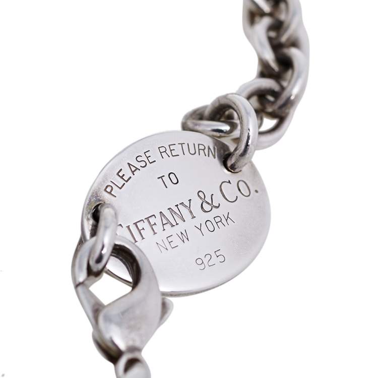 Pre Owned Tiffany & Co. Return to Tiffany Oval Tag Choker Necklace