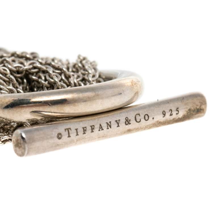 Pre Owned Tiffany & Co. Sterling Silver Heart Mesh Bracelet