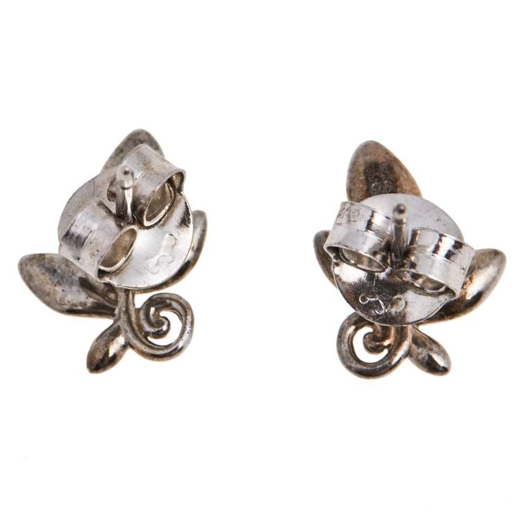 Pre Owned Tiffany & Co. Paloma Picasso Sterling Silver Olive Leaf Earrings