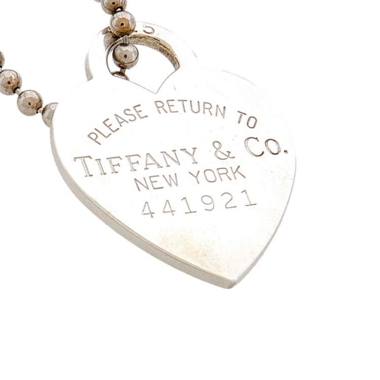 Pre Owned Tiffany & Co. Return To Tiffany Heart Tag Silver Pendant Necklace