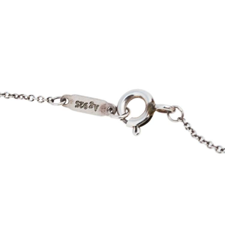 Pre Owned Tiffany & Co. Sterling Silver Rubedo Circle Pendant Necklace