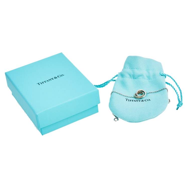 Pre Owned Tiffany & Co. Tiffany 1837 Silver Rubedo Interlocking Circles Chain Bracelet