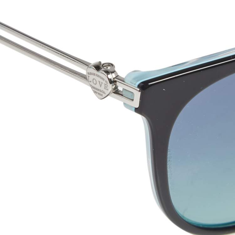 Pre Owned Tiffany & Co. Black / Blue Gradient TF4139 Cat Eye Sunglasses