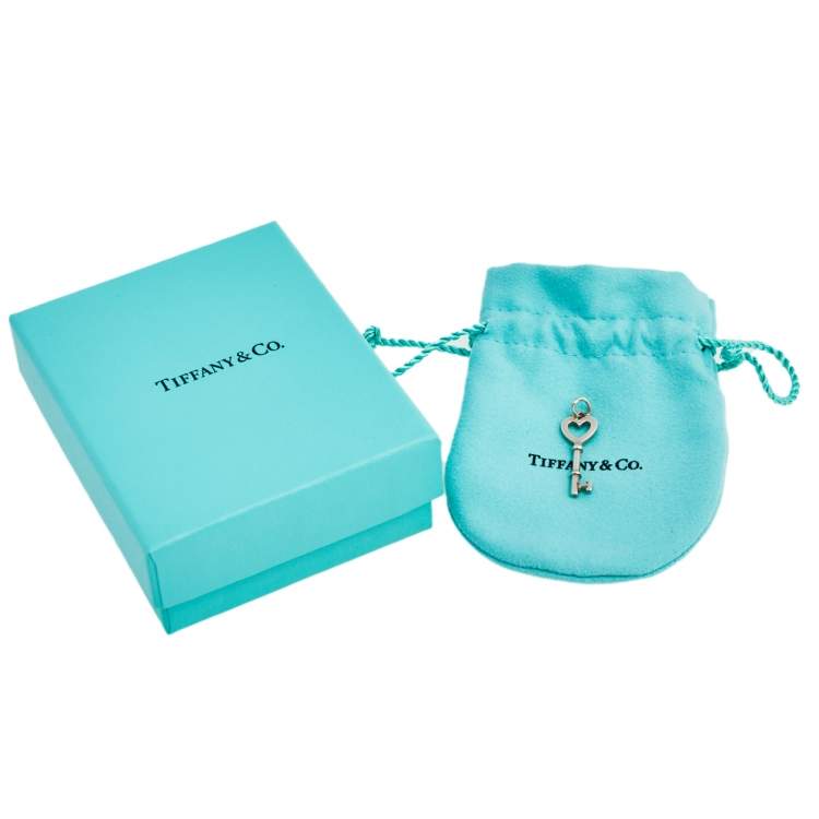 Pre Owned Tiffany & Co. Sterling Silver Heart Key Pendant