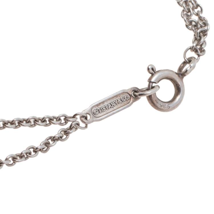 Pre Owned Tiffany & Co. Infinity Sterling Silver Double Chain Bracelet