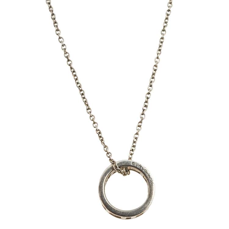 Pre Owned Tiffany & Co. Sterling Silver Atlas Open Pendant Necklace