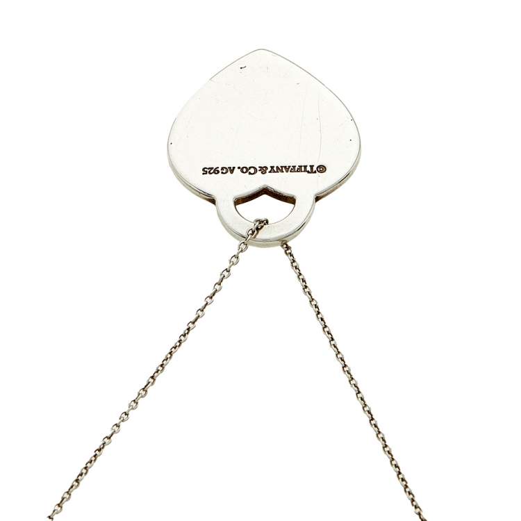 Pre Owned Tiffany & Co. Return To Tiffany Sterling Silver Heart Tag Pendant Necklace