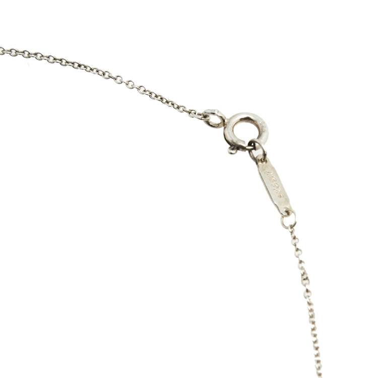 Pre Owned Tiffany & Co. Return To Tiffany Sterling Silver Heart Tag Key Pendant Necklace 