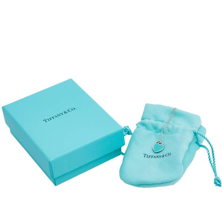 Pre Owned Tiffany & Co. Return To Tiffany Blue Double Heart Tag Pendant Necklace