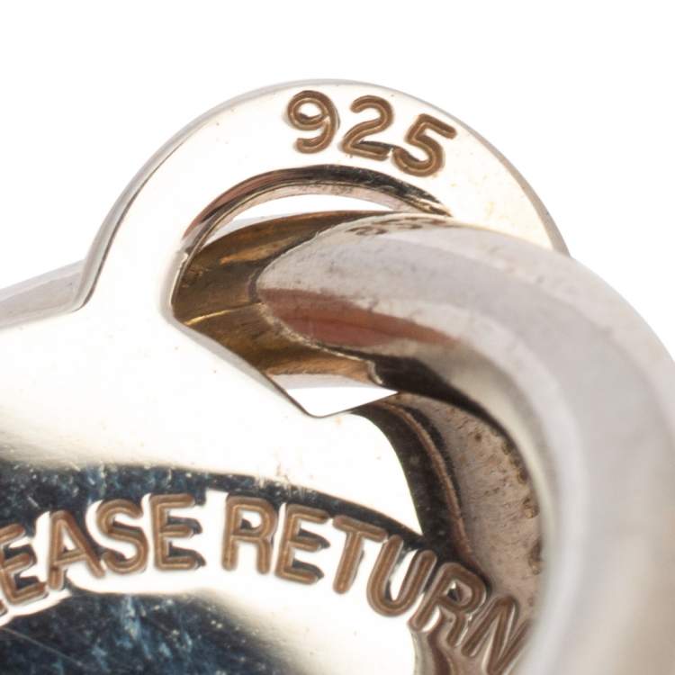Pre Owned Tiffany & Co. Return To Tiffany Sterling Silver Heart Tag Key Ring