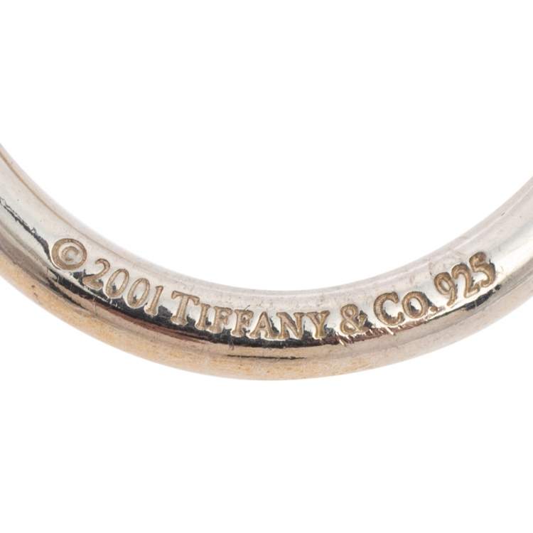 Pre Owned Tiffany & Co. Return To Tiffany Sterling Silver Heart Tag Key Ring