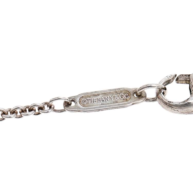 Pre Owned Tiffany & Co. Sterling Silver 1837 Bar Pendant Necklace