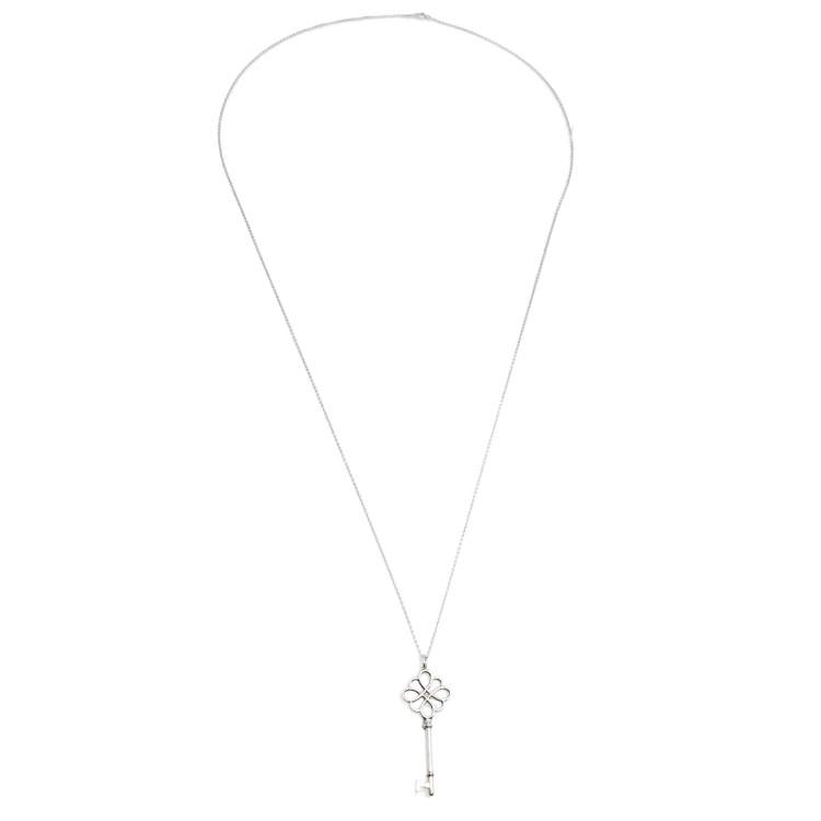 Pre Owned Tiffany & Co. Sterling Silver Knot Key Pendant Necklace
