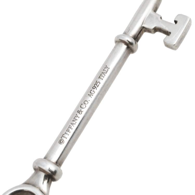 Pre Owned Tiffany & Co. Sterling Silver Knot Key Pendant Necklace