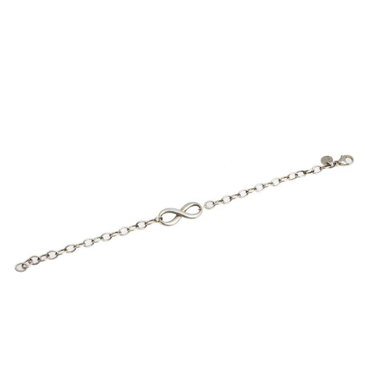 Pre Owned Tiffany & Co. Infinity Silver Chain Link Bracelet