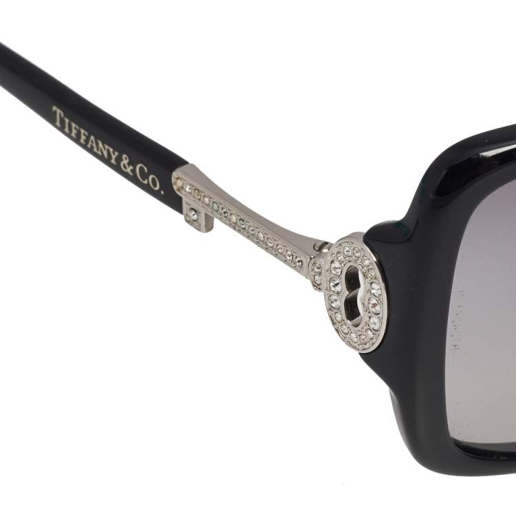 Pre Owned Tiffany & Co. Black/ Grey Gradient TF4043 Studded Key Square Sunglasses