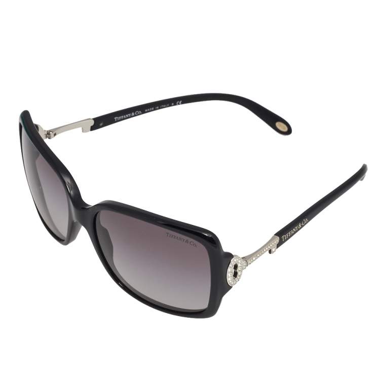 Pre Owned Tiffany & Co. Black/ Grey Gradient TF4043 Studded Key Square Sunglasses