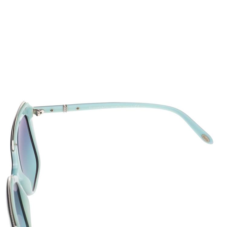 Pre Owned Tiffany & Co. Black/ Blue Gradient TF4135-B Crystal Detail Square Sunglasses