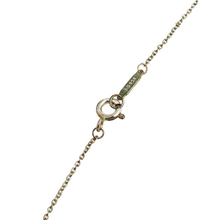 Pre Owned Tiffany & Co. Return to Tiffany Sterling Silver Mini Double Heart Tag Pendant Necklace