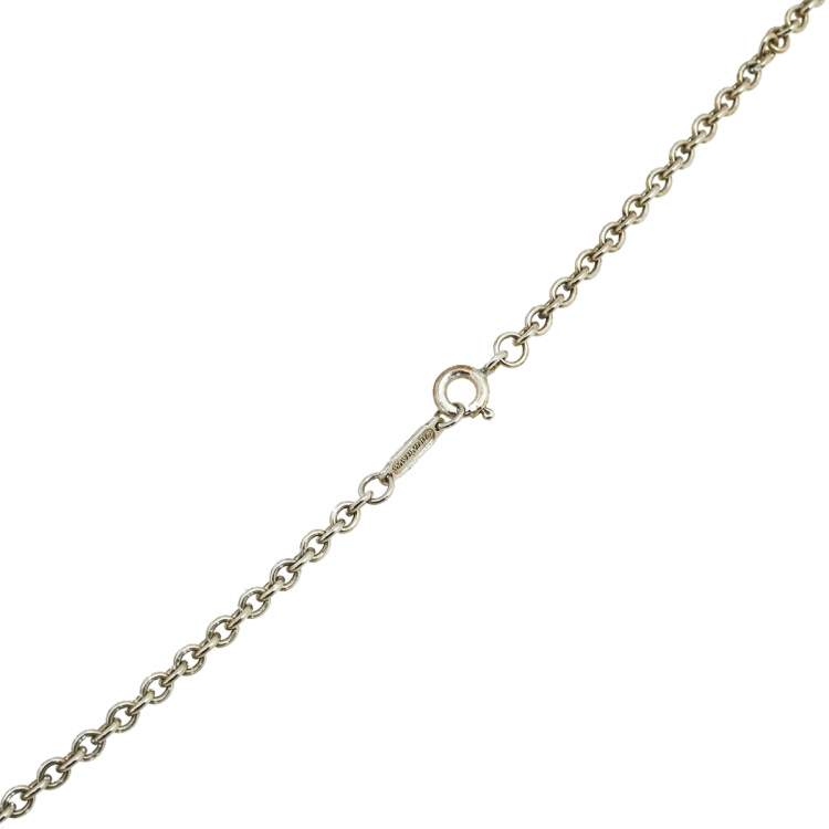 Pre Owned Tiffany & Co. Silver Crown Key Pendant Chain Necklace
