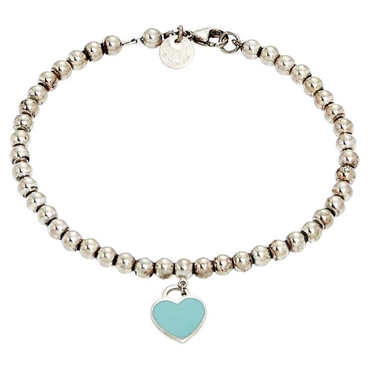 Tiffany Blue Heart Tag Bead Bracelet – Sheer Room