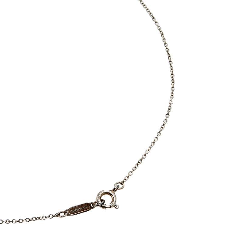 Pre Owned Tiffany & Co. Sterling Silver Bow Pendant Necklace