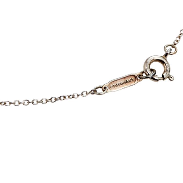 Pre Owned Tiffany & Co. Sterling Silver Bow Pendant Necklace