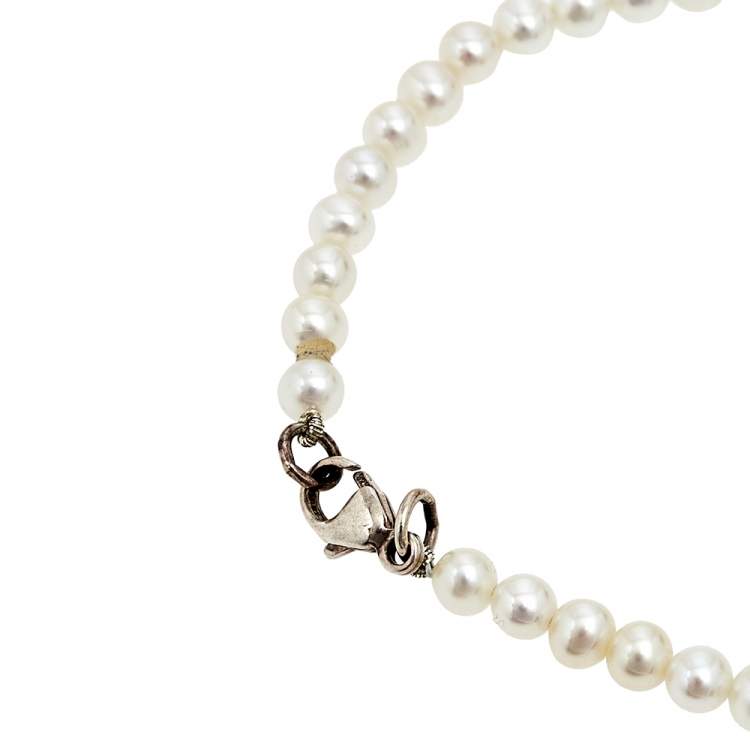 Pre Owned Tiffany & Co. Return To Tiffany Heart Tag Pearl Bracelet