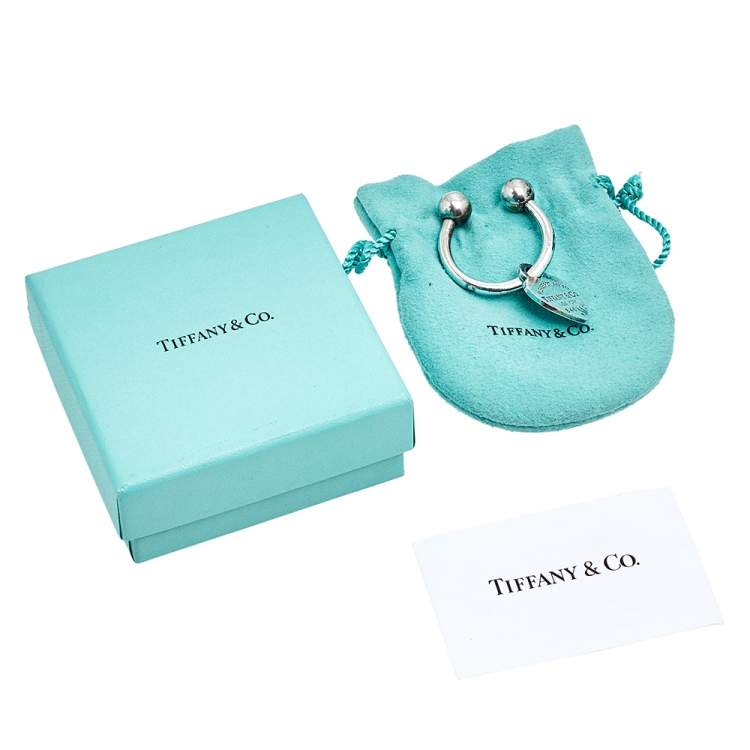 Pre Owned Tiffany & Co. Return To Tiffany Sterling Silver Heart Tag Key Ring