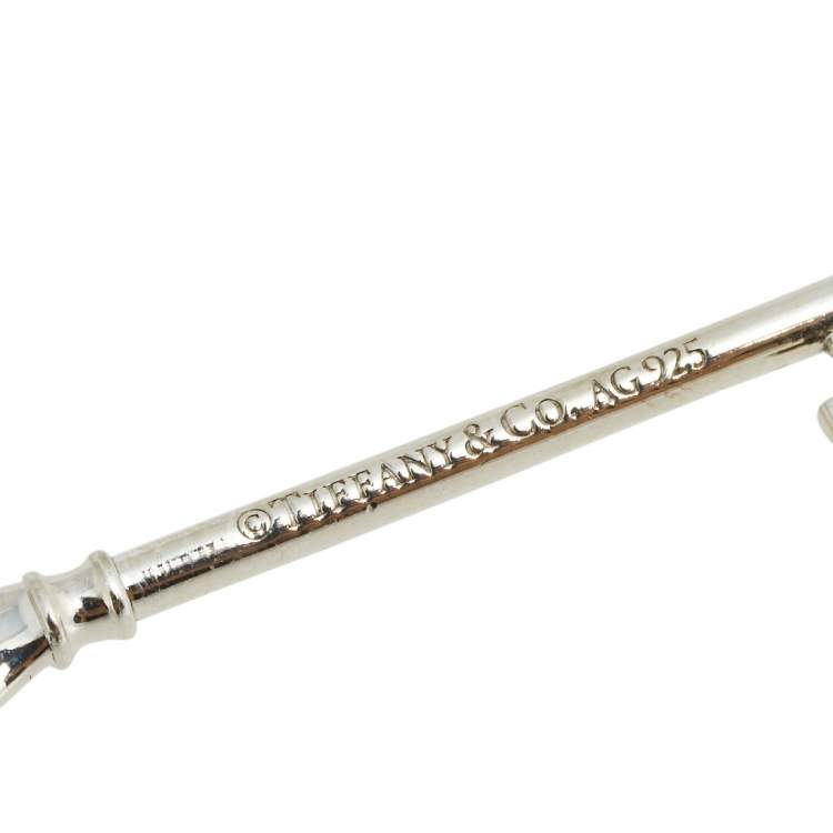 Pre Owned Tiffany & Co. Sterling Silver Atlas Key Pendant Necklace