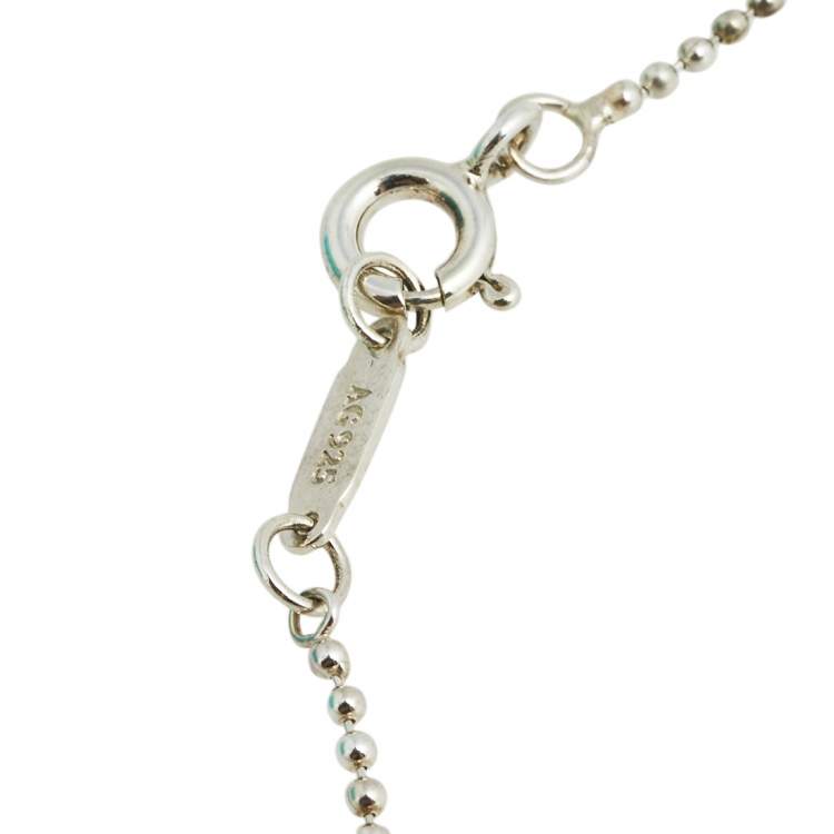 Pre Owned Tiffany & Co. Sterling Silver Atlas Key Pendant Necklace