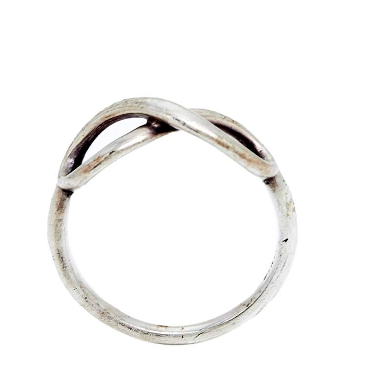 Pre Owned Tiffany & Co. Infinity Silver Ring Size 53