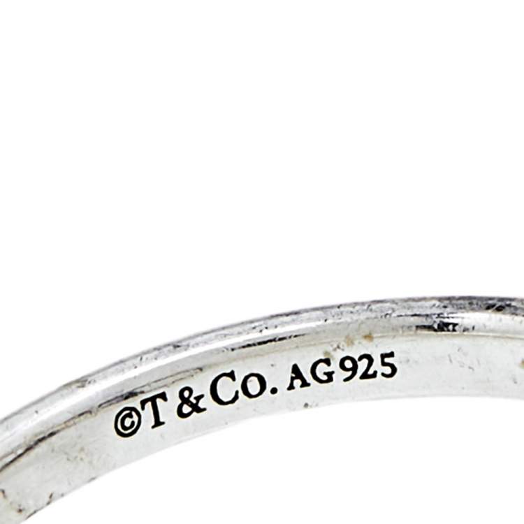 Pre Owned Tiffany & Co. Infinity Silver Ring Size 53