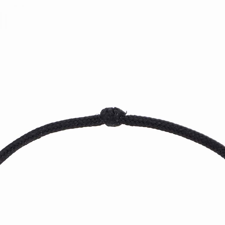 Pre Owned Tiffany & Co. Elsa Peretti Open Heart Silk Cord Silver Bracelet