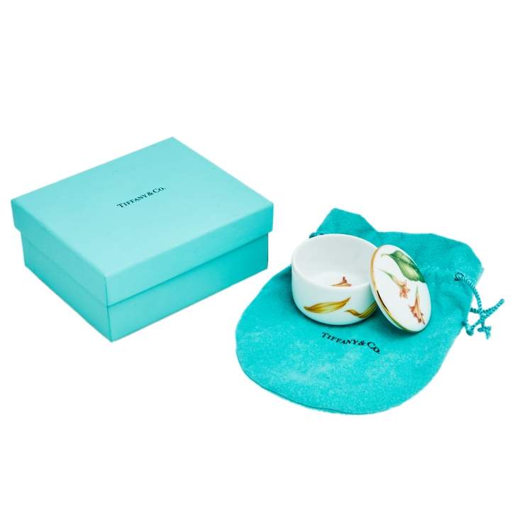 Pre Owned Tiffany & Co. Porcelain Tiffany Flowers Trinket Box