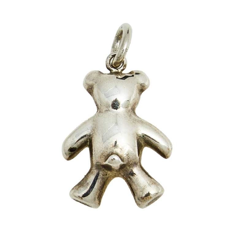 Pre Owned Tiffany & Co. Silver Teddy Bear Pendant