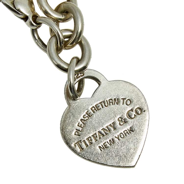 Pre Owned Tiffany & Co. Return to Tiffany Heart Tag Silver Bracelet