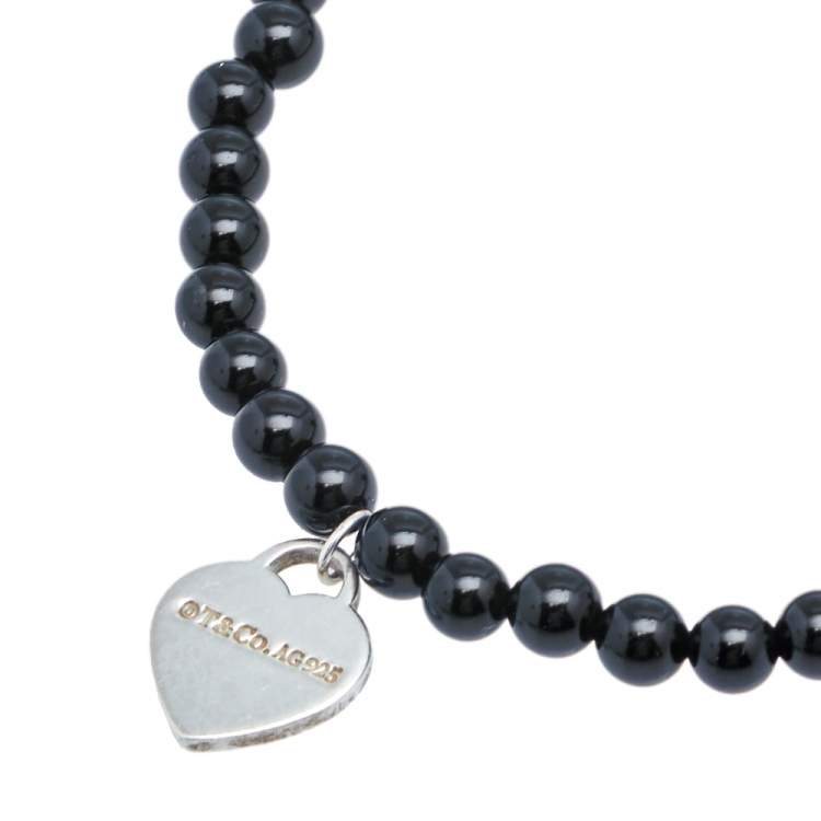 Pre Owned Tiffany & Co. Return to Tiffany & Co. Onyx and Silver Bracelet 