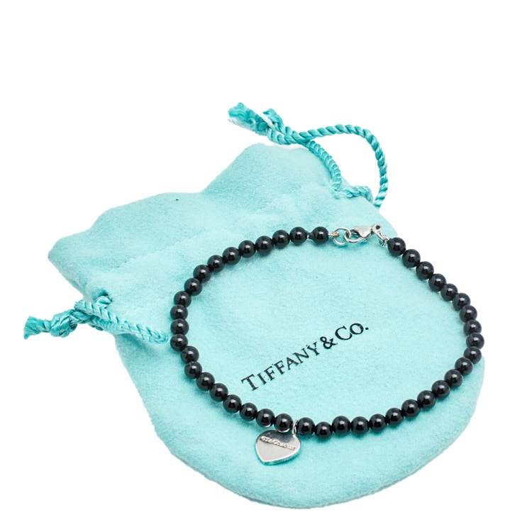 Pre Owned Tiffany & Co. Return to Tiffany & Co. Onyx and Silver Bracelet 