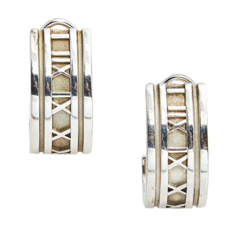 Pre Owned Tiffany & Co. Atlas Silver Hoop Earrings