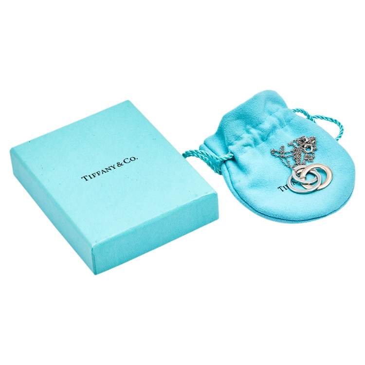 Pre Owned Tiffany &  Co. Tiffany 1837 Rubedo and Silver Interlocking Circles Pendant Necklace