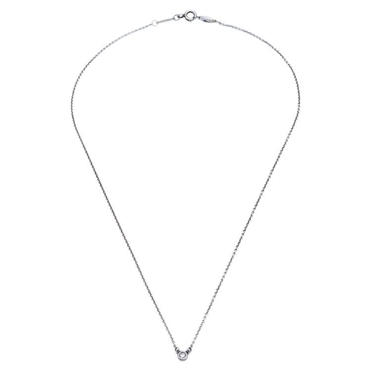 Pre Owned Tiffany & Co. Elsa Peretti Diamonds by Yard Silver Diamond Chain Necklace