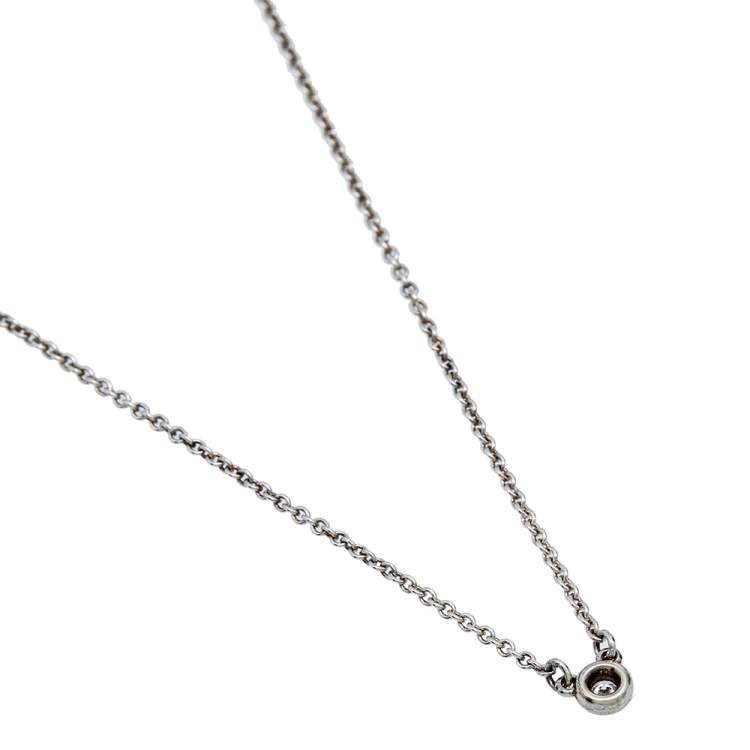 Pre Owned Tiffany & Co. Elsa Peretti Diamonds by Yard Silver Diamond Chain Necklace