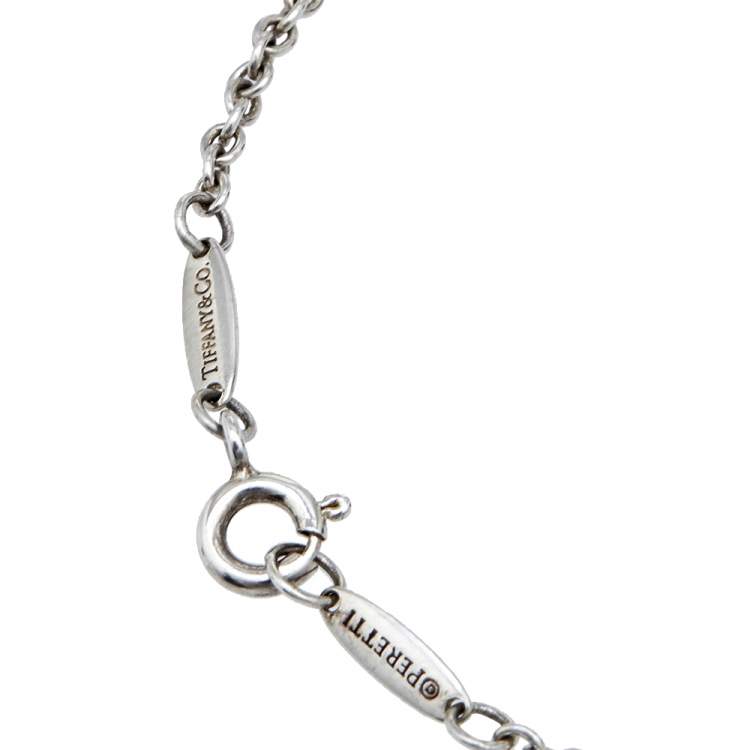 Pre Owned Tiffany & Co. Elsa Peretti Open Heart Silver Charm Bracelet