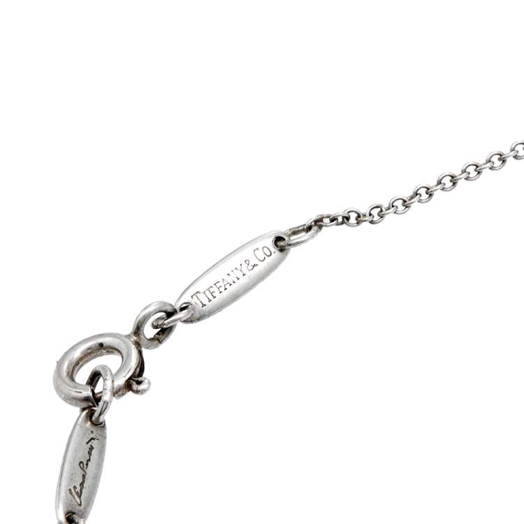 Pre Owned Tiffany & Co. Elsa Peretti Cross Silver Pendant Necklace