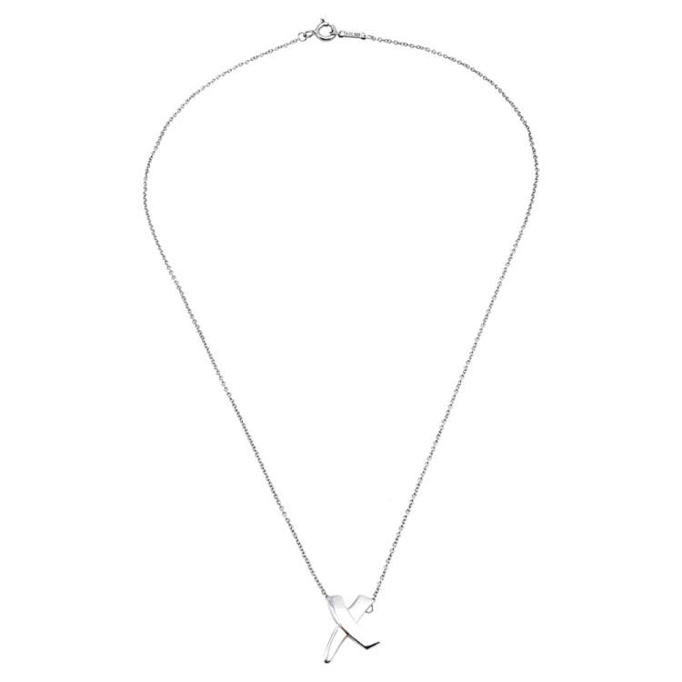مملوكة مسبقًا Tiffany & Co. Paloma Picasso Letter X Silver Chain Necklace