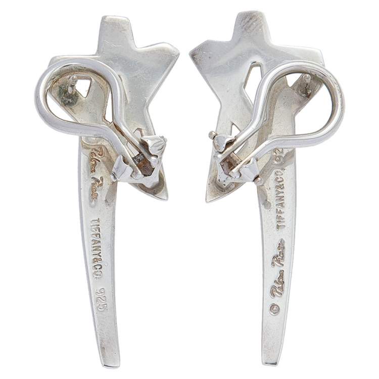 Pre Owned Tiffany & Co. Paloma Picasso Shooting Star Sterling Silver Earrings