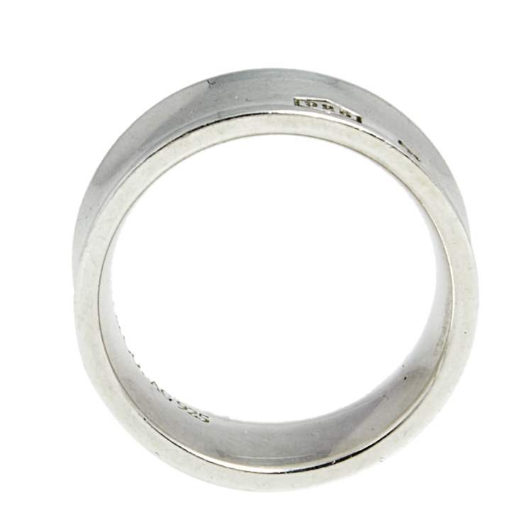 Pre Owned Tiffany & Co. Tiffany 1837 Sterling Silver Band Ring Size 50