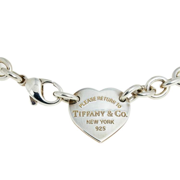 Pre Owned Tiffany & Co. Return to Tiffany & Co. Sterling Silver Heart Tag Necklace